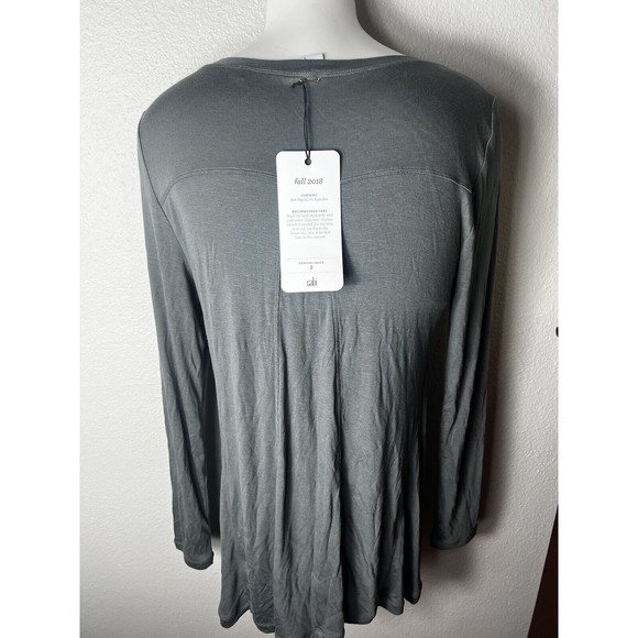 Cabi Women’s #3627 Gray Long Sleeve Stretch Knit Swing Tee Size S Small - Picture 5 of 7